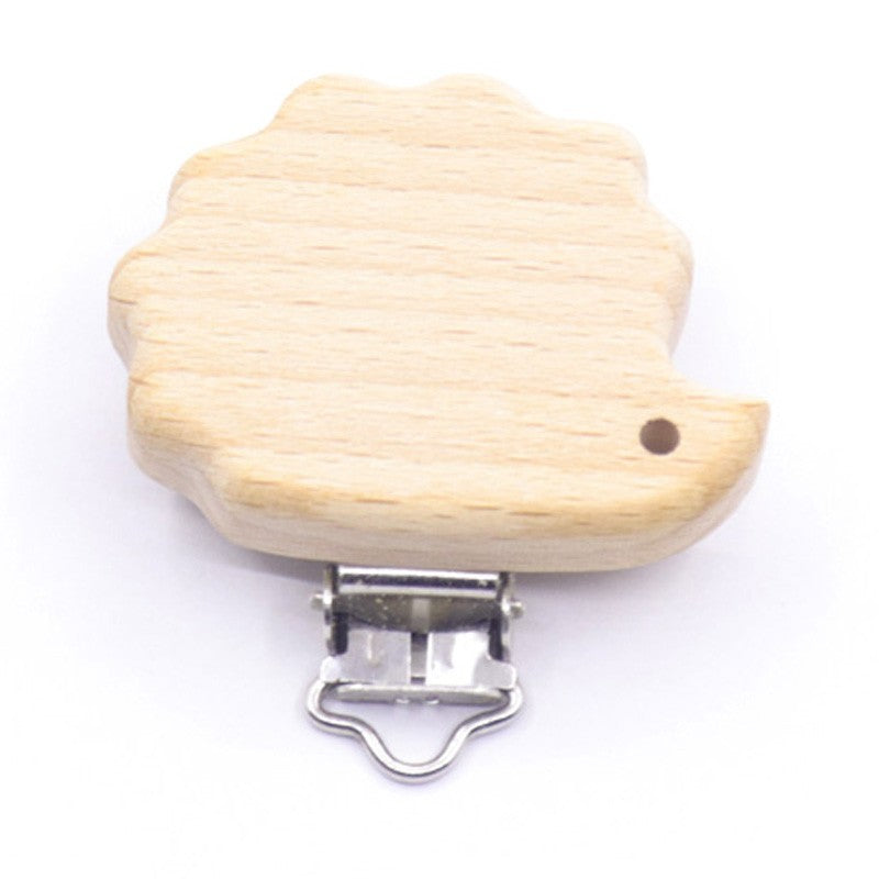 5Pcs/Sets Baby Pacifier Clips BPA Free Cute Modelling Beech Pacifier Clip Baby DIY Cartoon Animal Wooden Log Nipple Chain Holder