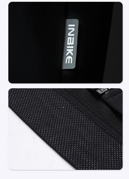 INBIKE Men's Winter Cycling Bike Jackets Windproof Softshell Thermal Bicycle Clothing for Men Warm Fleece Road Bike Windbreaker