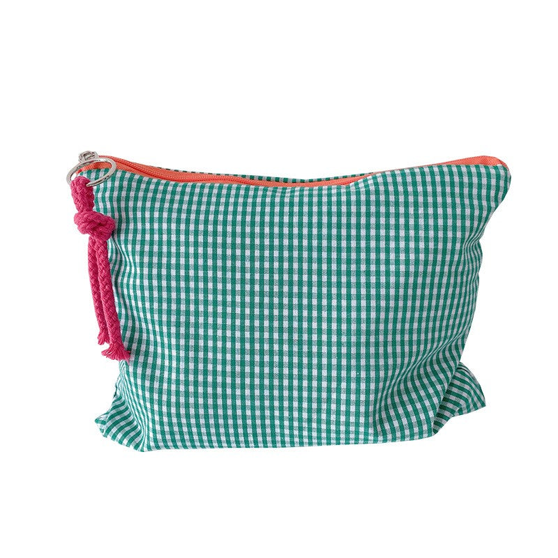 New Women Plaid Makeup Bag Large Capacity Cotton Zipper Pouch Purse Travel Clutch Makeup Bag Cosmetic Zipper Necessarie Feminina