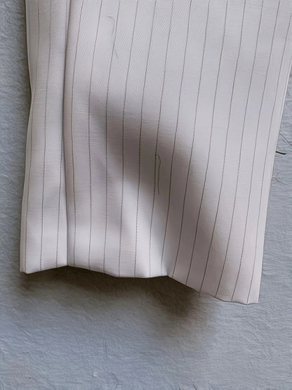 Kids Formal Themed Suit, Boys White Pinstripe Outfit with Hat and Tie