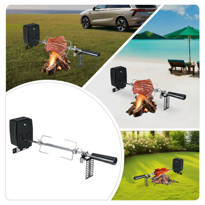 Electric Rotating BBQ Grill 360° Auto Turn Spit Roaster for Chicken Meat Shish Kebab Electric Barbecue Rotisserie Oven Grill