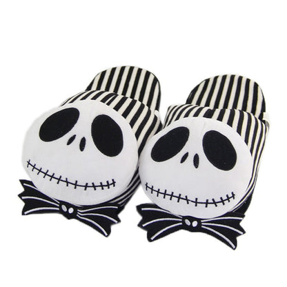 28cm Disney Filme O Estranho Mundo de Jack Skellington Pelúcia Chinelos de Quarto Masculino Feminino Inverno Presentes