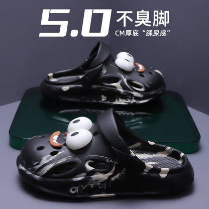 Shevalues Fashion Men Clogs Slippers Casual Hole Beach Sandals Outdoor Men Garden Shoes Summer Soft Sandals Home Bathroom Slides