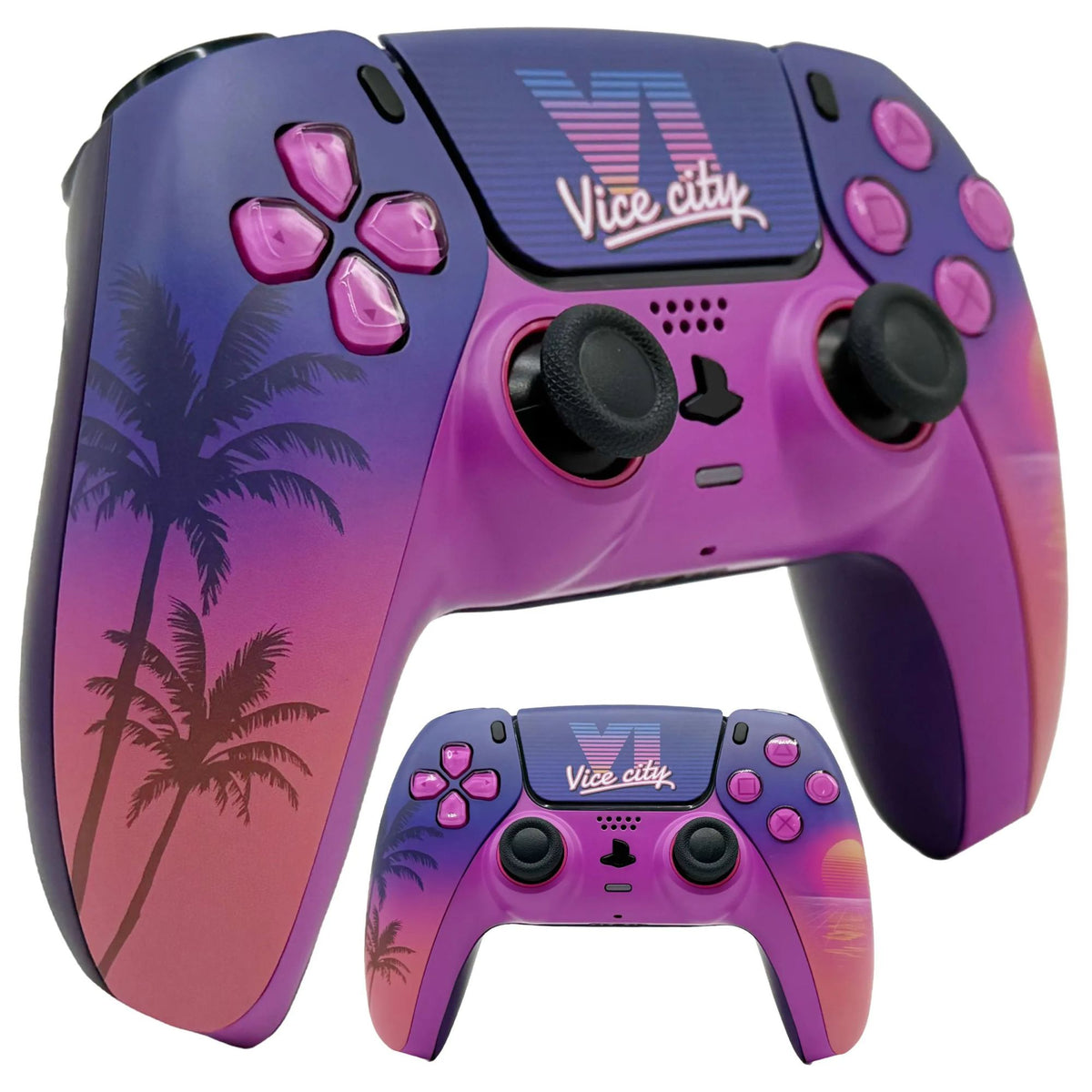 Sunset City PS5 Controller Shell Faceplate Cover with Touchpad Replacement for DualSense BDM-010 to BDM-060