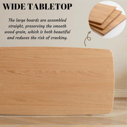 Wood Coffee Table - 2-Tier Oak Coffee Table - Modern Center Coffee Table with Storage Shelf for Living Room, Apartment, and Offi