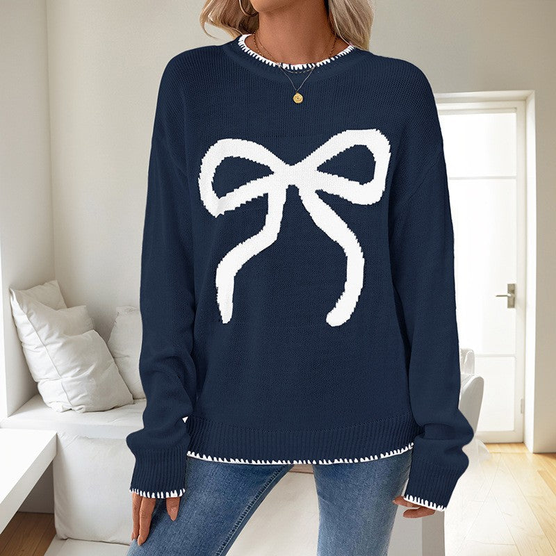 Autumn and winter new European and American fashionable loose long sleeved round neck pullover Christmas sweater