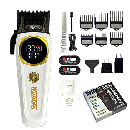 WMARK NG 8004 Professional Electric Hair Clipper 9000RPM Purple Fade Blade Wireless Charging 2000mAh Barber Shop Trimmer Machine