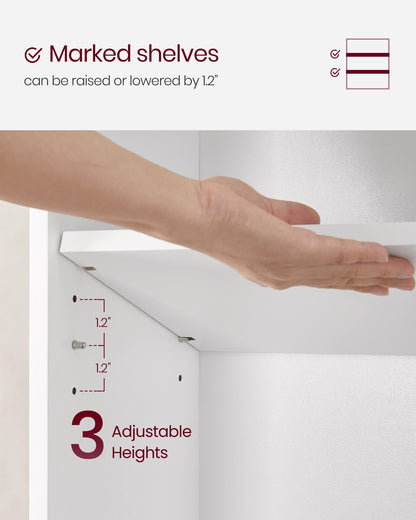 VASAGLE CUSTOS Collection - Bookshelf, 3-Tier Bookcase, Book Shelf, Open Storage Shelf, 9.4 x 23.6 x 32 Inches, for Living Room