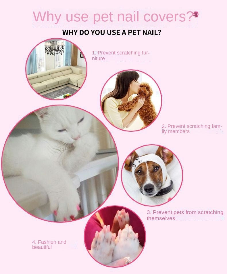 Capa Protetora de Unha para Pets Antirriscos Adequada para Cães Gatos Capas de Unha Capas para Patas de Gatos Cães Antirriscos para Gatos Acessórios para Gatos