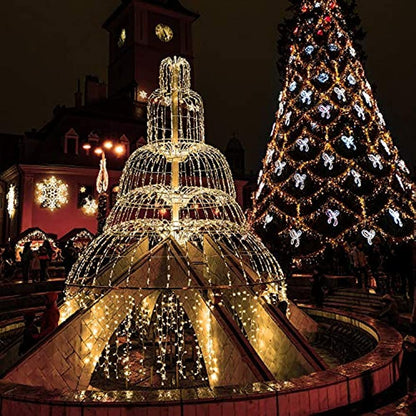 Solar Curtain Icicle Light 3.5M Eaves Decor Outdoor Fairy String Lights Wedding Party Christmas Stair Decor Garden Garlands