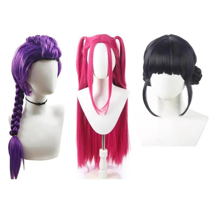 Kpop Demon Hunters Peruca Rumi Mira Zoey Para Crianças Cabelo Sintético Cosplay Festa de Halloween Uso Infantil