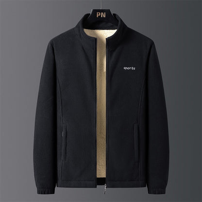 Jaqueta Masculina de Algodão Gola Alta, Espessa, Lã de Cordeiro, Confortável, Quente, Respirável, Corta-Vento, para Pesca de Lazer no Inverno