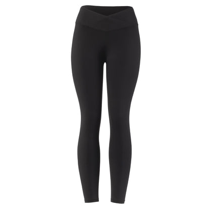 Women V Cross Waist Butt Lifting Leggings with Pockets High Waist Yoga Pants Workout Running Gym Fitness Sports Leggings Female