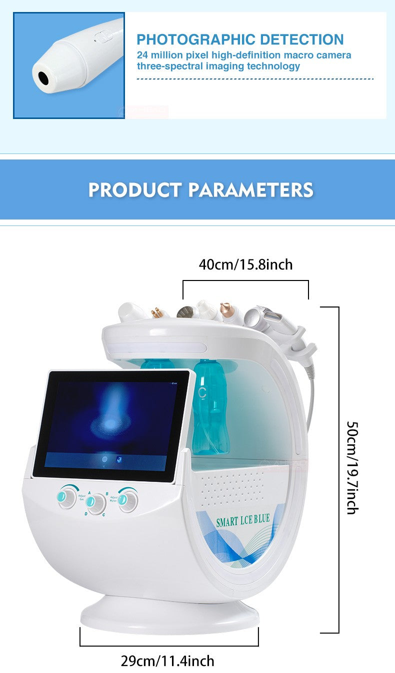 7 in 1 Smart Ice Blue Multifunctional Facial Care Instrument Facial Deep Cleansing Hydrating Microdermabrasion Machine