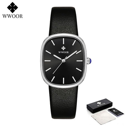 WWOOR New Reloj Fashion Women's Bracelet Watch Luxury Brand Elegant Dress Quartz Clock Waterproof Top Ladies Wristwatch Gift Box