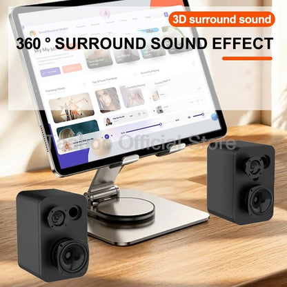 Caixa de Som Bluetooth 3 polegadas 40W Ativa 360 Echo Sound System Áudio HiFi Óptico USB AUX para Gamer Home Theater Computador