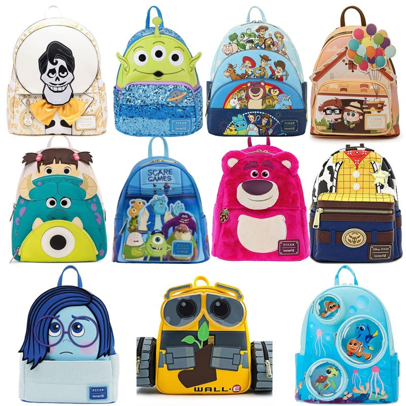 Loungefly Pixar Toy Story Moments Procurando Monstros Universidade Jogos de Susto Mini Mochila Coco Ernesto Cosplay Mochila