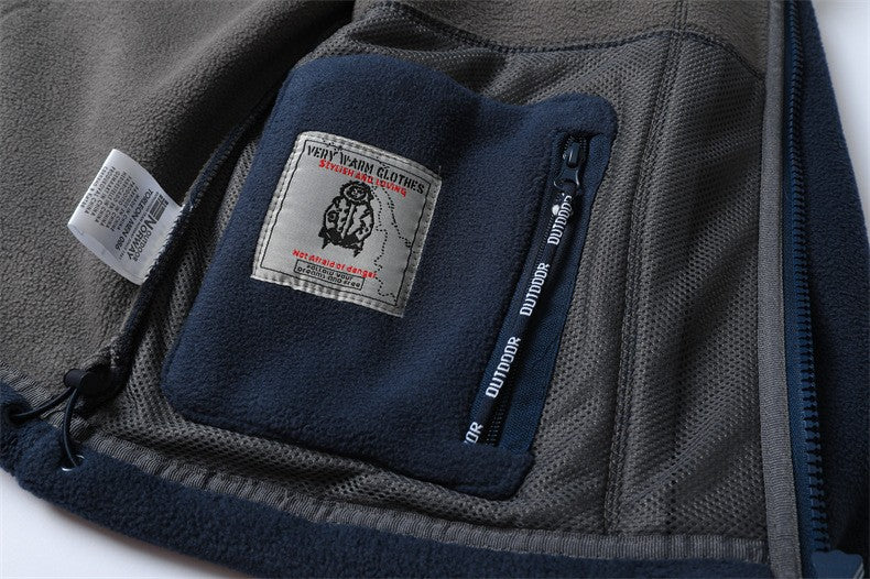 2024 Brand Winter Fleece Jacket Men's Casual Thickened Wool Jacket high quality Design Warm Fashion Hooded Coat Outdoor Ski Suit