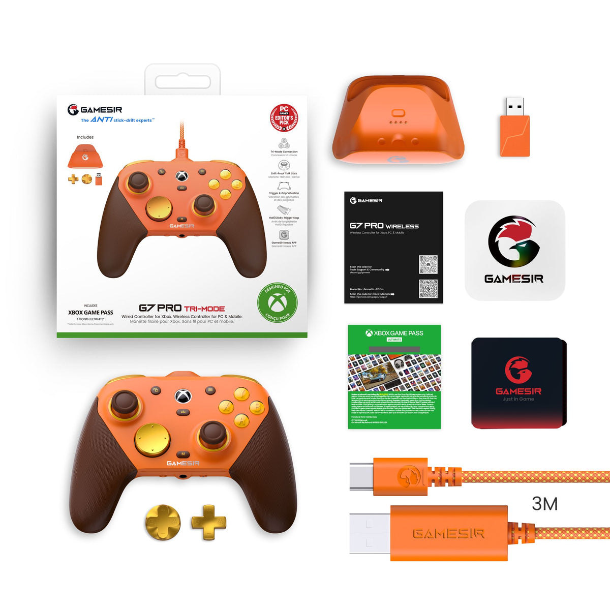 GameSir G7 Pro Xbox Series X|S Controller with TMR Sticks, Hall Effect Triggers, Magnetic Faceplates, Gyro, Smart Charging Dock