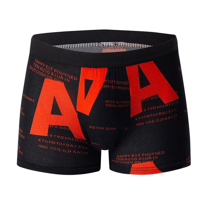 4 pieces European and American MEN'S Solid Color Boxer Underwear Comfortable Swimming Trunks Oversized Juvenile Boxer Underwear