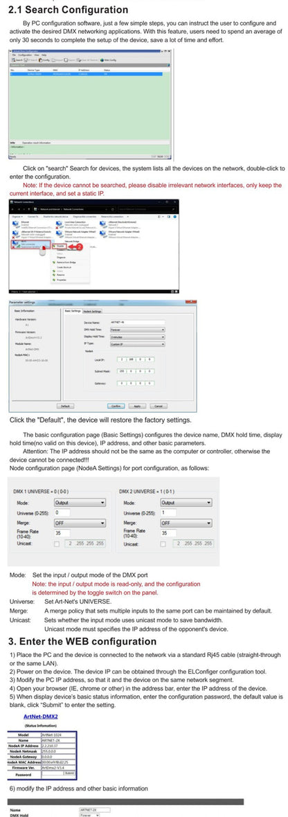 Artnet to DMX Controller, DMX Ethernet Lighting Controller, Professional Artnet DMX Interface , 3 Pin Output, Aluminum Housing