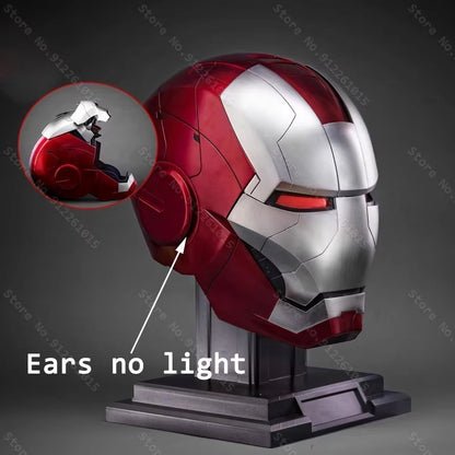 Capacete Homem de Ferro Mk5 Elétrico com Controle de Voz Máscara Vestível 1:1 Abertura e Fechamento Automático Modelo Colecionável Presente para Adultos