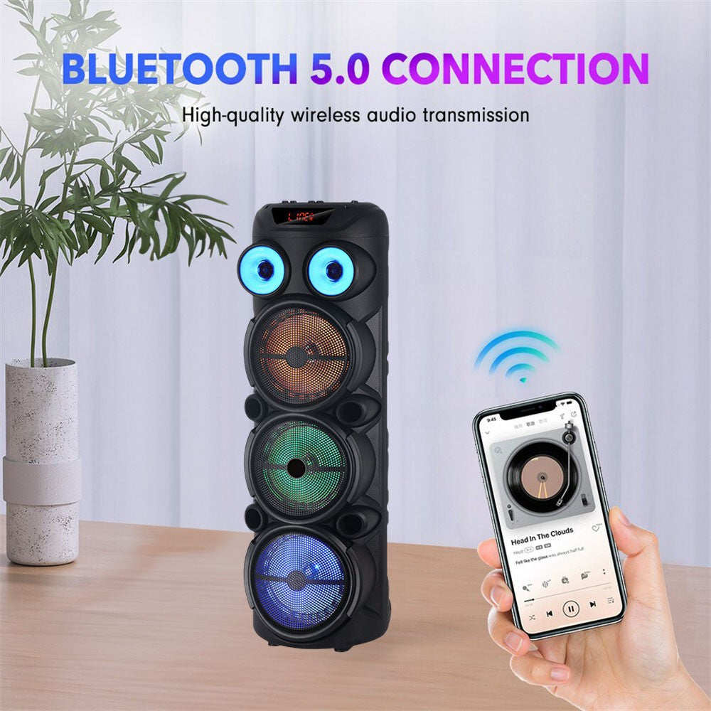 4000W Portable Bluetooth Speaker 3*8"Subwoofer Heavy Bass Sound System Party karaoke for Wireless Boombox Loud Speaker