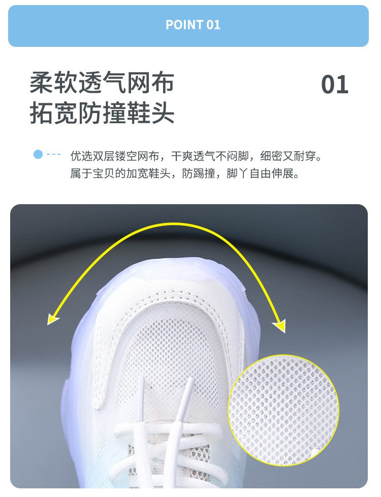 Summer Kid Sneakers New Fashion Light Up Boy Shoe Breathable Versatile Anti Slip Simple Sports Shoes Daily Classic Girl Shoes