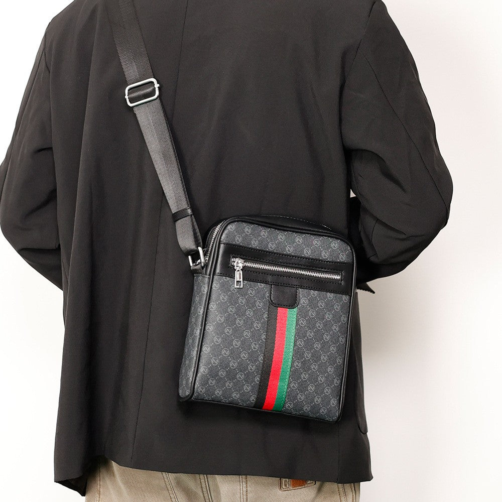 Luxury Design Men's Crossbody Bags Fashion Plaid Letter Printed Crossbody Bag Men Square Shoulder Bag Male Sling Messenger Bag