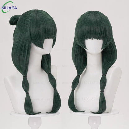 Peruca Cosplay Maomao de Alta Qualidade The Apothecary Diaries Verde Escuro Resistente ao Calor Cabelo Sintético Festa Anime Perucas Mao Mao + Touca de Peruca