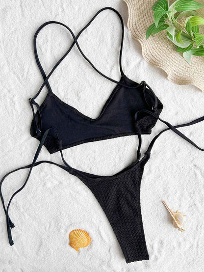 Sexy hollow tie swimsuit One Piece bikinis Swimwear halter high waist backless lace up bathing suit beach outfits bodysuits