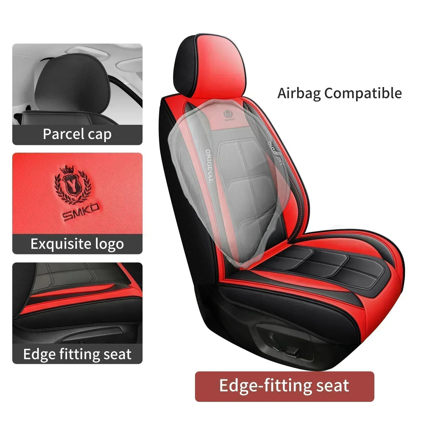 Capa de assento de carro 2 Peças, à prova d'água, resistente ao desgaste, macia, confortável, respirável, totalmente embrulhada em couro PU, capa de almofada de assento muscular