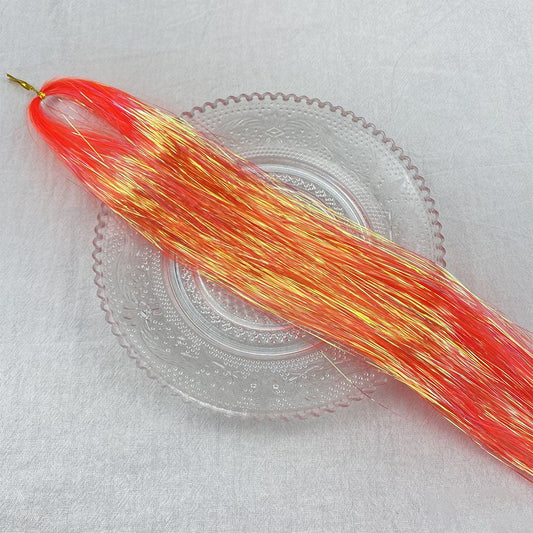 93/120cm Sparkle Synthetic Hair Extensions Tinsel Rainbow Colored Strands Girls Headwear Hairbinge Hair Laser False  Decor
