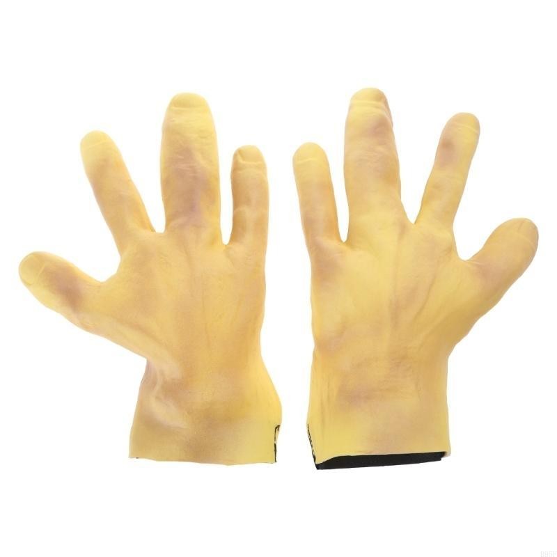 B95F Full Face Alien Mask for Adults Halloween Alien Mask Gloves Set, Alien Cosplay Costumes Props, for Halloween Party