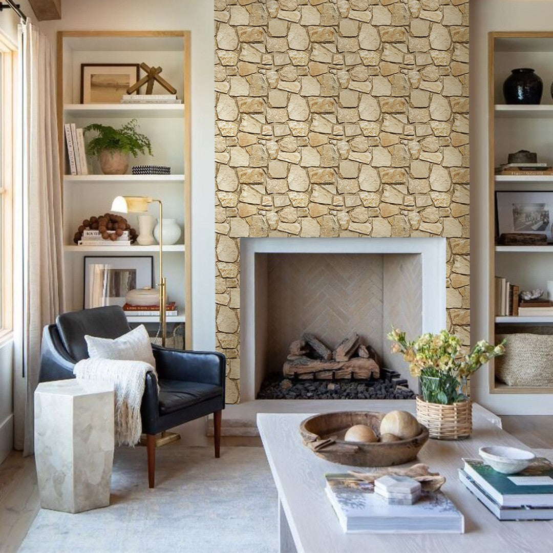 3D Tile Stickers, 3D Faux Stone Textures, Matte, 30cm x 30cm, Water and Mold Resistant, for Living Room, Kitchen Wall Update