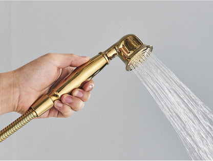 Ducha Chuveiro Banheiro Vintage Cerâmica Latão Montado Parede Torneira Pulverizador Acessório Hardware Chuveirinho