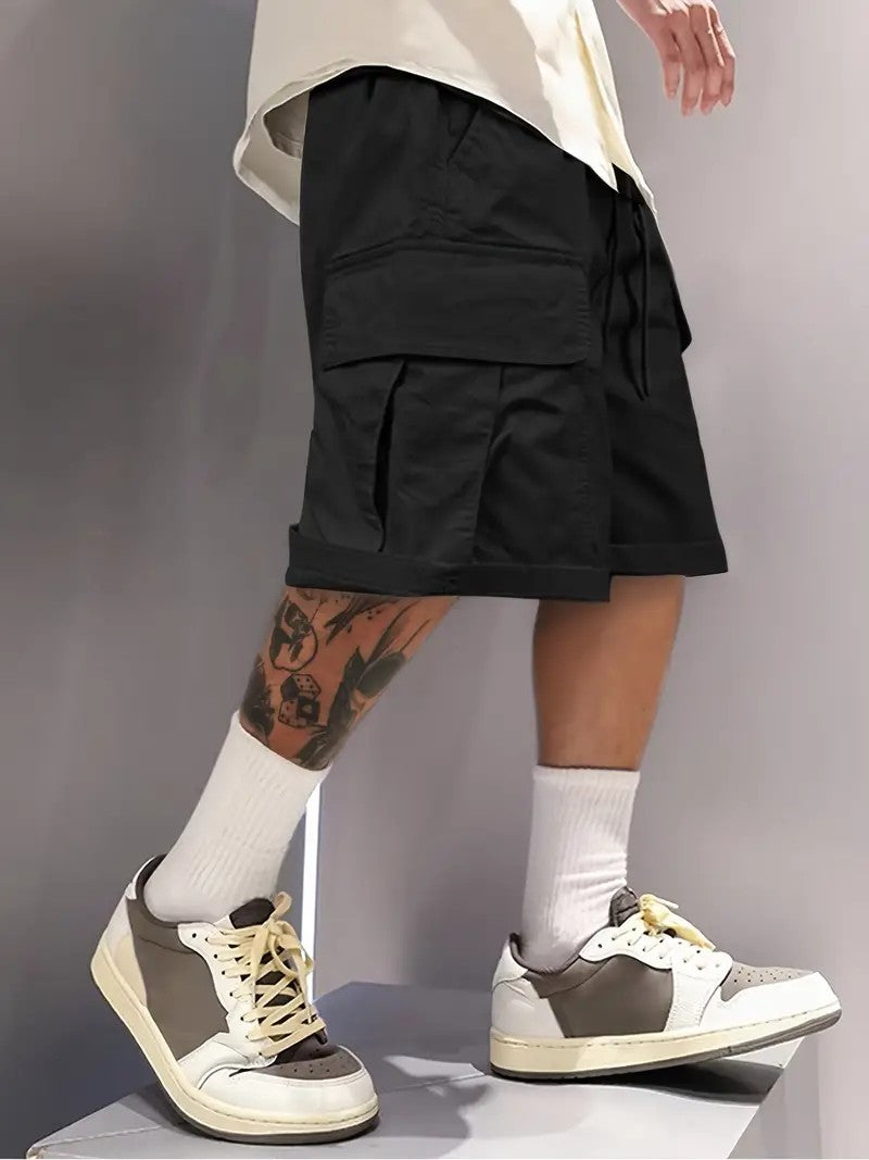 Summer Men's Cargo Shorts, Casual, Versatile and Fashionable, Three Colors Available, Multi-Pocket Design, Suitable for Casual Outings
