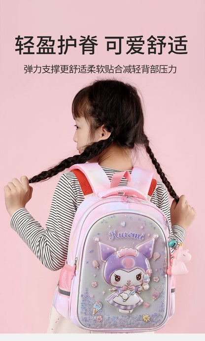 Mochila escolar de unicórnio para estudantes do ensino fundamental, mochila fofa e leve para crianças do 1º ao 5º ano, mochila de grande capacidade