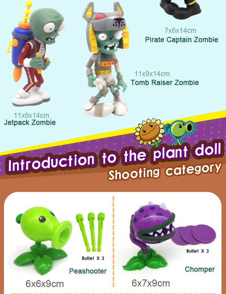 PLANTS VS ZOMBIES 2 Toys Full Set New Role Pea Shoote Alliance Bullet Ejection Attack Walking Dead Children's Gifts Delivery Bag
