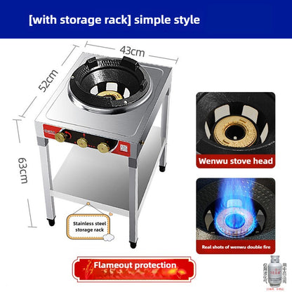 Household Fierce gas Stove Commercial Hotel Restaurant Gas Cooker High Pressure Liquefied Gas Cooktop with Flameout Protection