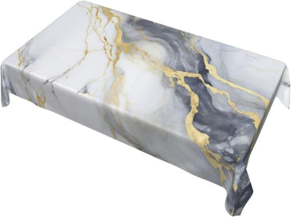 White Grey Gold Marble Texture Rectangle Tablecloth Holiday Party Decor Modern Abstract Geometric Texture Table Cloth Home Decor