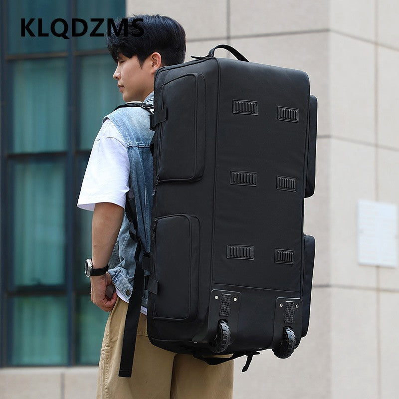 Bolsa de bagagem externa KLQDZMS, bolsa organizadora de roupas de capacidade superdimensionada, mochila de viagem masculina de tecido Oxford, mochila de remessa