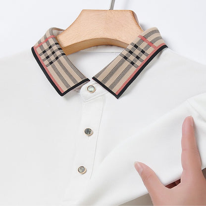 Original Quality Men's Polo Shirt High-End Striped Print Short Sleeve Classic Lapel T-Shirt Business Casual fashion Menswear Top