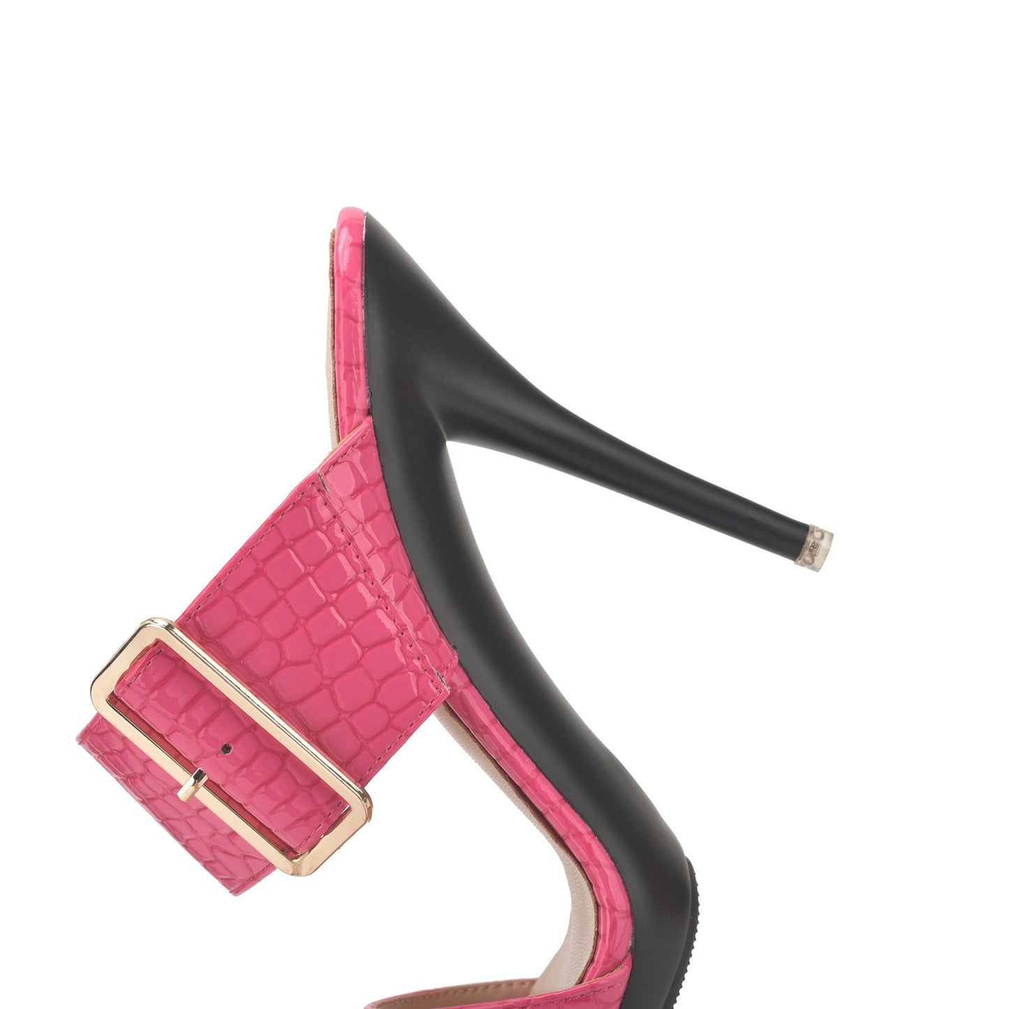 New Summer Buckle Strap Outside Women Slipper  Open Toe High Heeled 10CM Women's Sandals Thin Heels Neutral Slippers Party Pumps