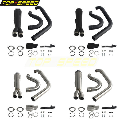 For Harley Dyna Wide Glide EFI FXDWGI FXDWG Motorcycle 2-in-1 Full Complete Exhaust System Stainless Steel Exhaust Muffler Pipe