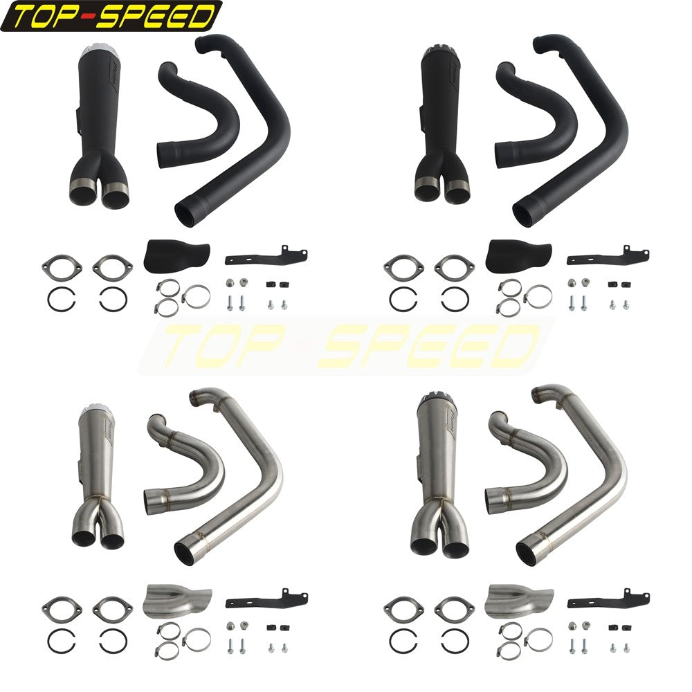 For Harley Dyna Wide Glide EFI FXDWGI FXDWG Motorcycle 2-in-1 Full Complete Exhaust System Stainless Steel Exhaust Muffler Pipe