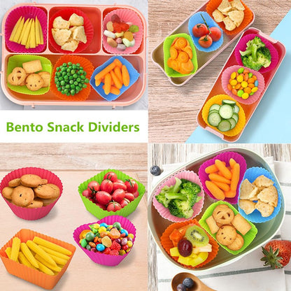 Mini Garfos de Fruta para Crianças Animais Fofos Palitos para Lanches com Cortador de Vegetais Conjunto de Divisórias de Silicone para Lancheira