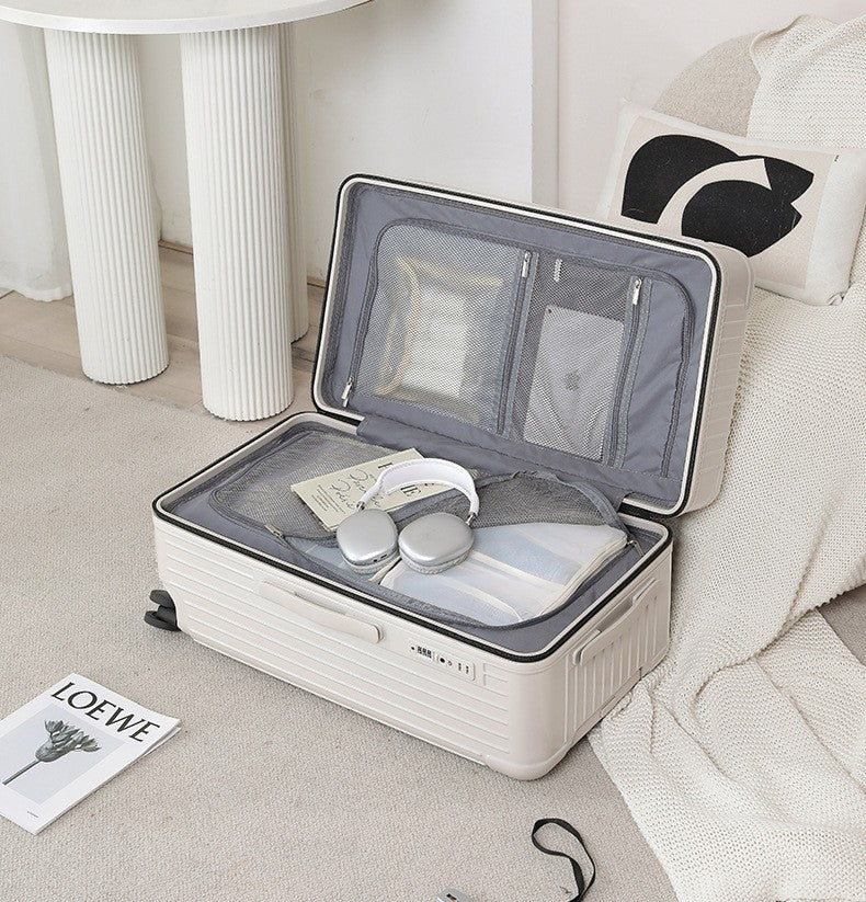 New Process Plastic Frame Suitcase 20-inch Carry-on Luggage 28-inch Thickened Trolley Case Large Capacity Travel Bag with Passwo