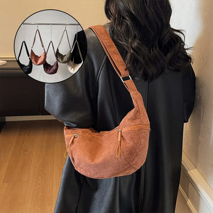 Imitation Suede Bag, New Crossbody Bag, Women's Bag, High-End Feel, Shoulder Bag, Large Capacity Commuting Dumpling Bag