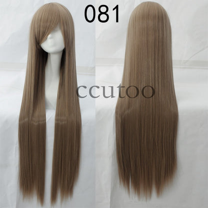 ccutoo 100cm Peruca de Cosplay Reta Sintética de Cabelo Longo de Alta Temperatura 82 Cores Disponíveis